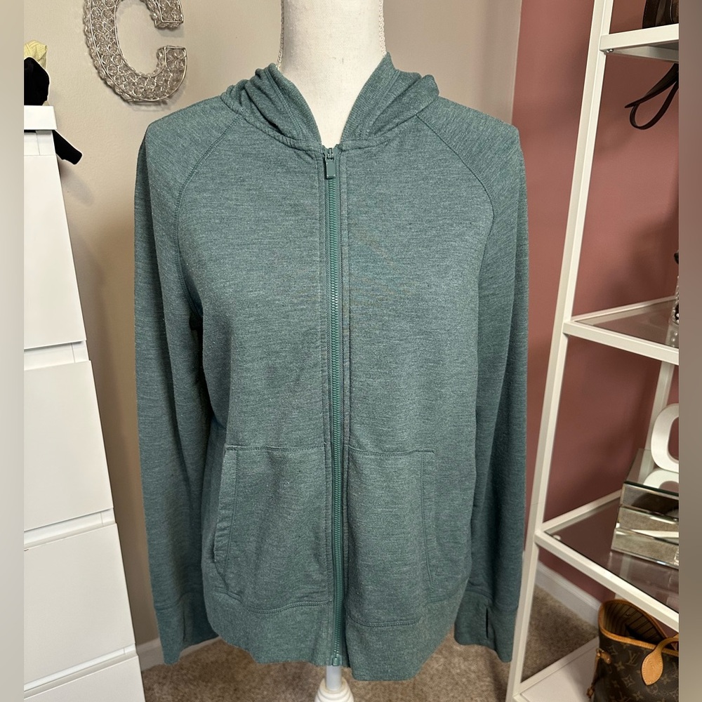 90 Degree By Reflex Heathered Teal Zip-Up
